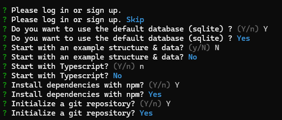Konfigurasi Instalasi Strapi